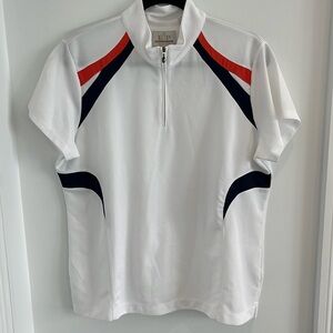EP PRO TOUR TECH WHITE QUARTER ZIP GOLF SHIRT SIZE XL